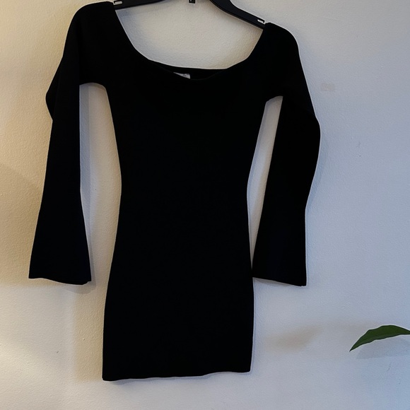 Princess Polly Dresses & Skirts - Princess Polly Ribbed Stretchy Black Dress - Preloved